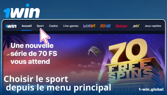 Choisissez une catégorie sportive sur 1Win FR