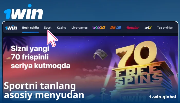1Win UZ da sport turini tanlang
