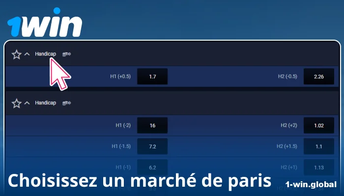 Choisissez un marché de paris sur 1Win France