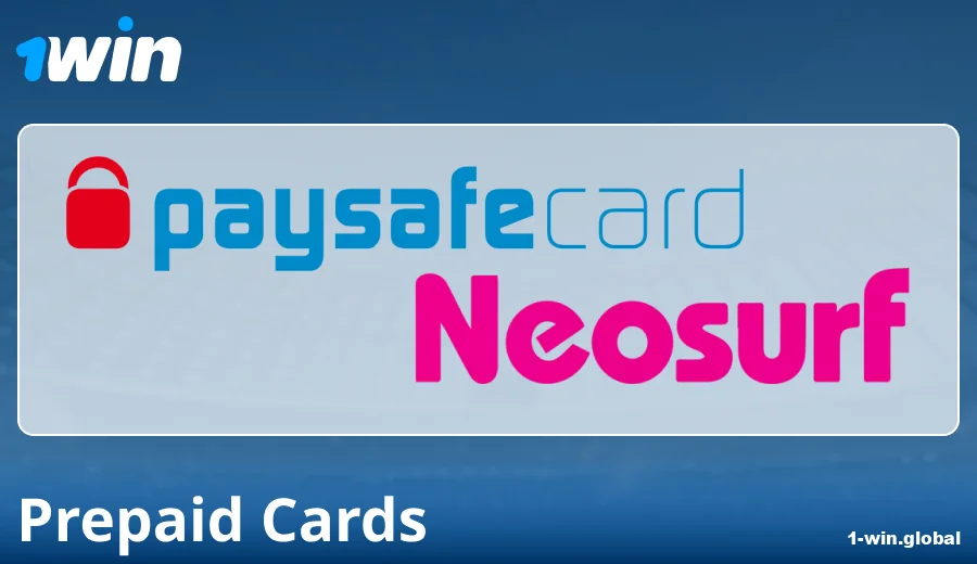 Payment features via prepaid cards at 1Win