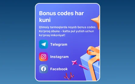 1Win UZ ijtimoiy tarmoqlar bonusi