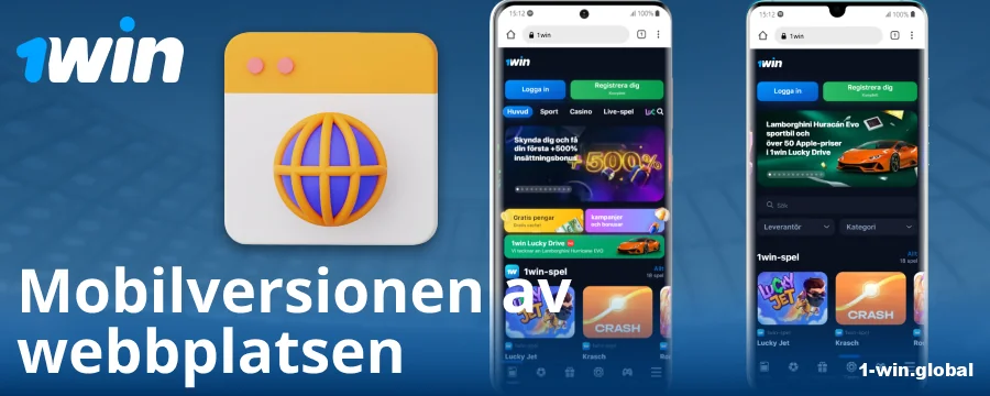 Webbläsarversion av 1Win för svenska mobilanvändare