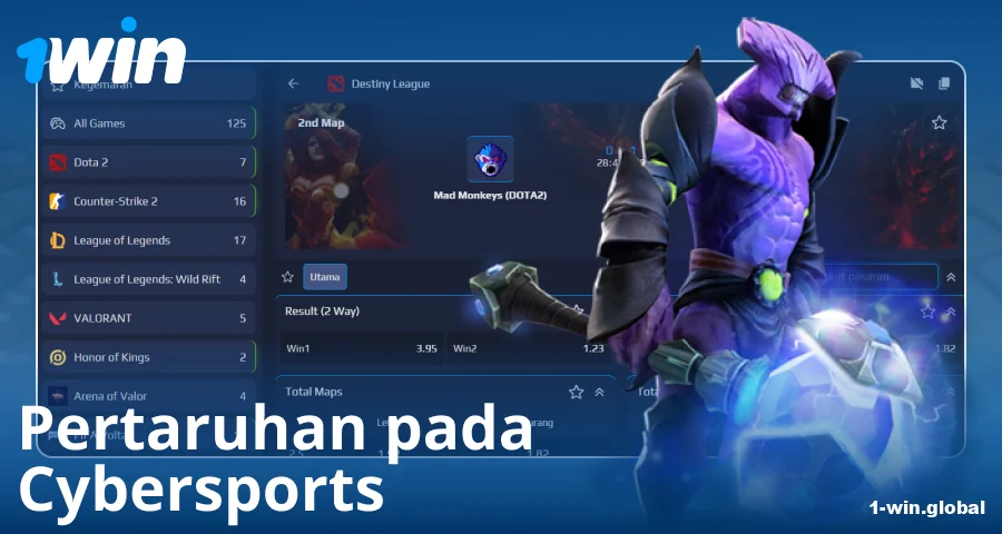 Pertaruhan e-sukan untuk petaruh 1Win
