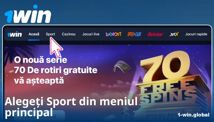 Alegeți categoria sportivă la 1Win RO