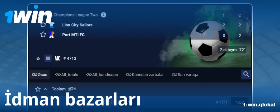 1Win Azərbaycanın bettorları üçün mərc bazarları