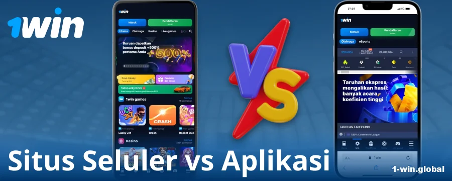 Perbandingan Aplikasi dan Browser 1Win ID