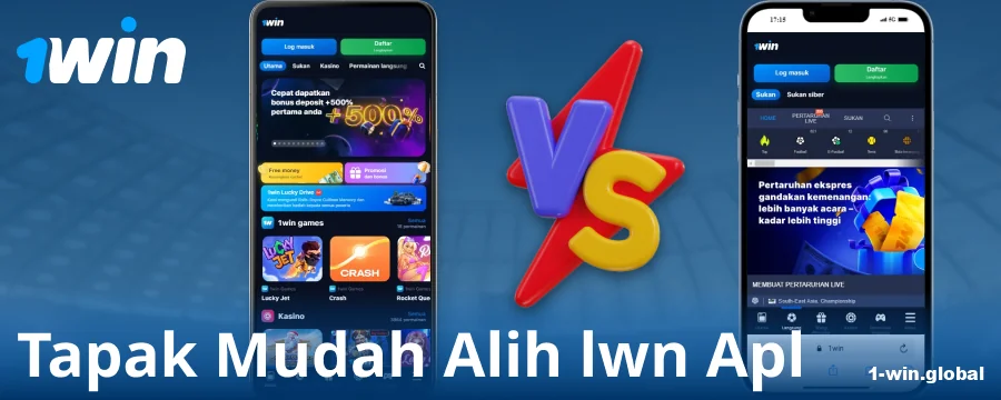 Perbandingan aplikasi 1Win dan pelayar