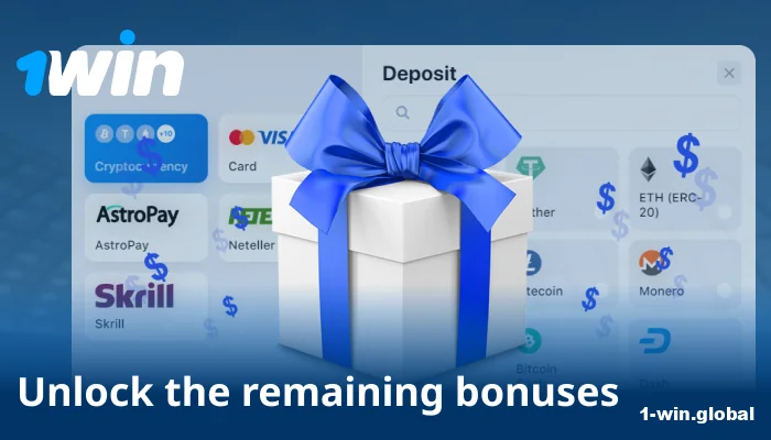Deposit three more times to unlock 1win full welcome package