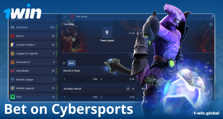 E-sports betting for 1Win bettors